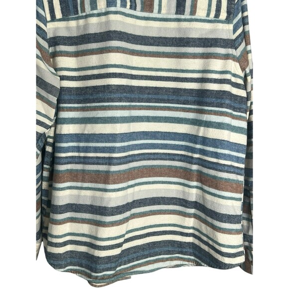 LL Bean Shirt Mens Large Flannel Serape Chamois Southwest Stripe Blanket Shacket - Picture 14 of 14